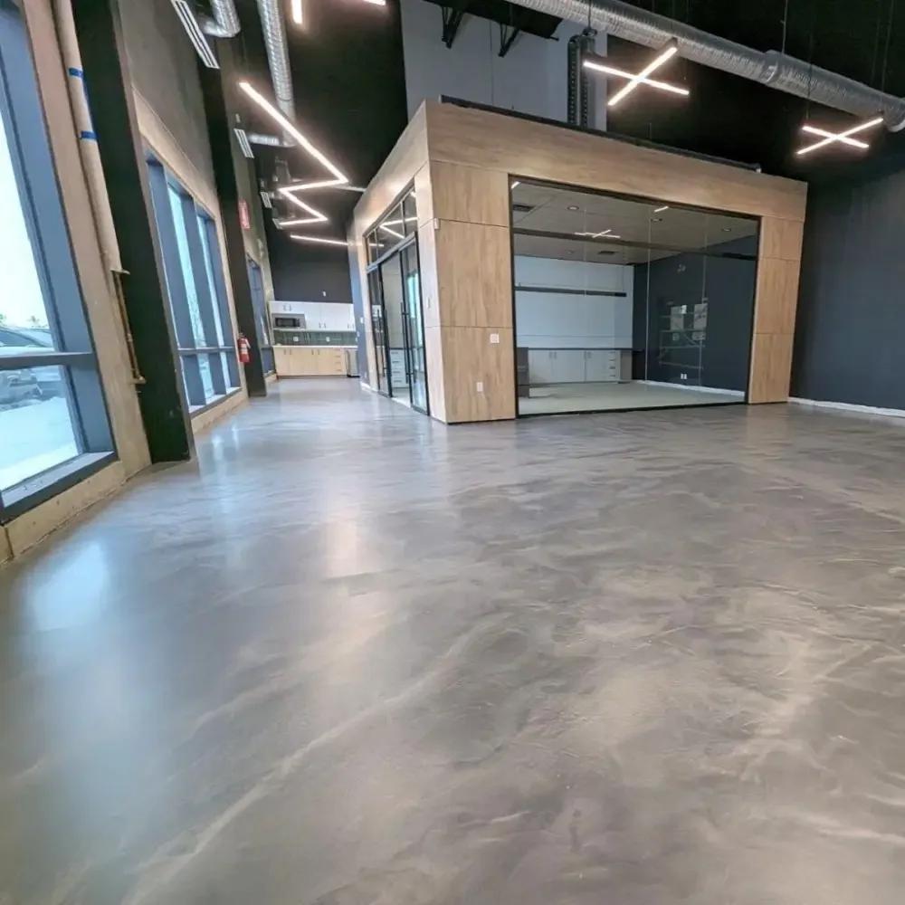 Showroom epoxy flooring, glossy mirror finish Abu Dhabi UAE